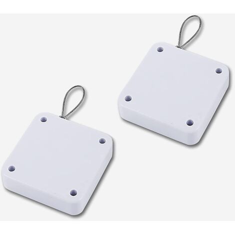 SHINING HOUSE 2 cierrapuertas automático con sensor, cierrapuertas automático con cable sin perforaciones, cierrapuertas silencioso para puerta corrediza de cocina (blanco, 6,3 x 6,3 cm) (1/3)