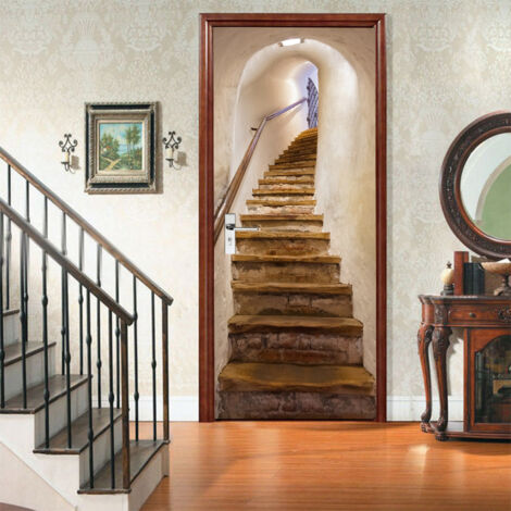 SHINING HOUSE Vinilo decorativo para puerta de escalera - Vinilo decorativo para pared - Vinilo decorativo para puerta - Póster para puerta - Vinilos decorativos para pared (77x200 cm) (1/4)