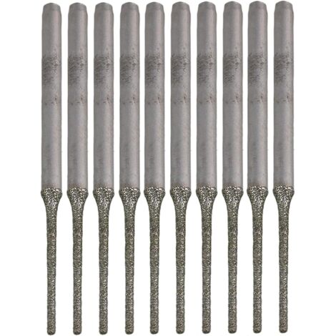 SHINING HOUSE Juego de 10 brocas extendidas con punta de diamante y plata para perforar agujeros en minerales, perlas, ágatas, joyas y plata (1/5)