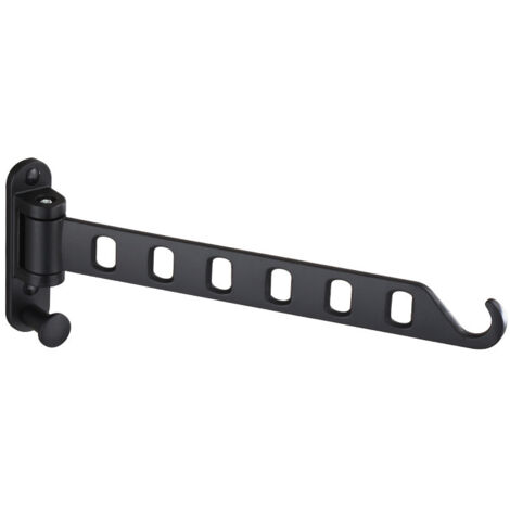 SHINING HOUSE Tendedero de pared para ropa, perchero plegable, tendedero de pared con rotación de 180°, tendedero con tornillos, para balcón, lavadero, baño, color negro (1/3)