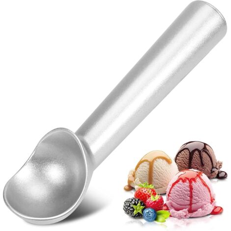 SHINING HOUSE Cuchara para helado, 18 cm, antiadherente, anticongelante, de una pieza, cuchara para helado profesional de aluminio, diseño resistente, fácil de limpiar, para helado, masa de galletas,  (1/5)