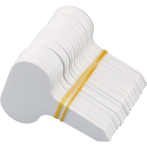 SHINING HOUSE 100 etiquetas para plantas, etiquetas para jardín al aire libre de 5 x 7 cm, etiquetas reutilizables para plántulas, etiquetas para plantar en huertos, color blanco (1/5)