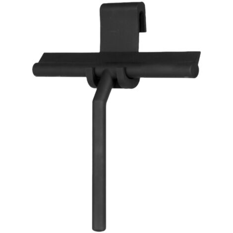 SHINING HOUSE Limpiador de ducha negro - Limpiador de ventanas con gancho para colgar - Tractor de ducha con limpiaparabrisas para baño - Limpiador y extractor - Limpiador de ventanas (negro) (1/4)
