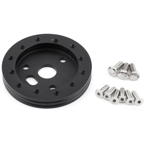 SHINING HOUSE Espaciador de rueda de aleación de aluminio universal de 89 x 13 mm para bujes de volante superiores de 6 orificios Grant Forever Sharp (negro) (1/4)
