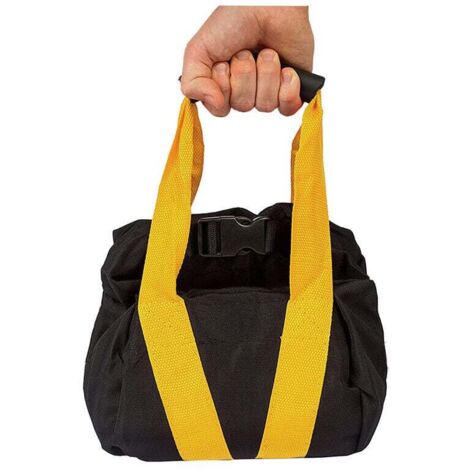 SHINING HOUSE Bolsa de arena ajustable para levantamiento manual de pesas, de 15 a 25 libras, 900 D, sin relleno, color amarillo