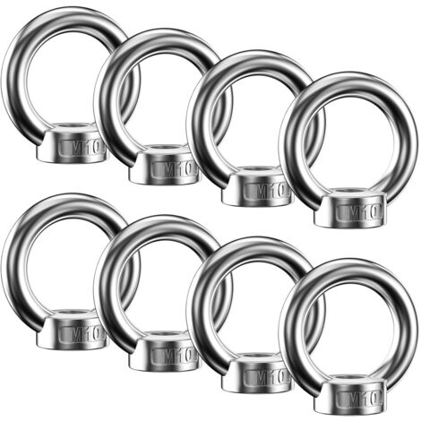 SHINING HOUSE Tuercas de anillo de acero inoxidable 304, Tuercas de ojo M10, Tuercas de ojo, Anillos de elevación, Perno de ojo para accesorios de elevación y accesorios de cuerda (1/5)