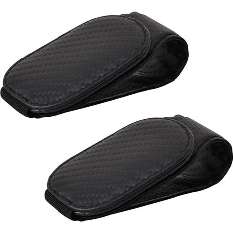 SHINING HOUSE 2 marcos de gafas para coche, marcos de cuero para viseras de coche, marcos de gafas negros universales para gafas de sol, tarjetas de boletos (1/5)