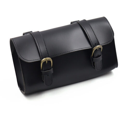 SHINING HOUSE Bolsa de cuero PU retro para bicicleta, bolsa de almacenamiento para manillar de bicicleta plegable, herramientas de almacenamiento para manillar de bicicleta (1/5)