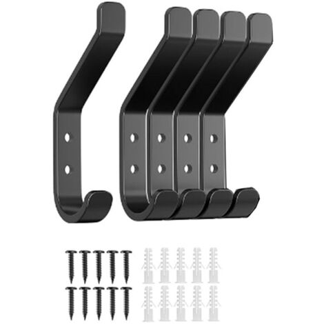 SHINING HOUSE Ganchos para armario, ganchos atornillables, ganchos de pared para armario, abrigos, sombreros, ganchos de metal, ganchos de metal para dormitorio, sala de estar (1,3 x 9,5 x 4 cm) (1/5)