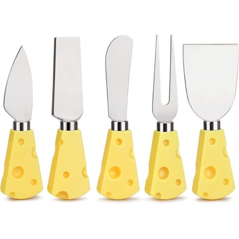 SHINING HOUSE Juego de cuchillos para queso, 5 piezas de cuchillos para queso de acero inoxidable, mini cuchillos para queso, cuchillo para queso liso, cuchillo cortador de queso, cuchillo para queso (1/4)