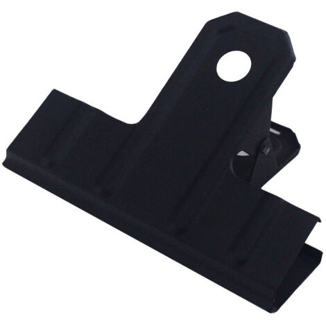 SHINING HOUSE Paquete de 12 clips para carpetas, abrazaderas de bisagra de metal de 20 mm x 96 mm x 64 mm, clips de papel Bulldog para fotos, bolsas de supermercado, hogar y oficina (negro) (1/3)
