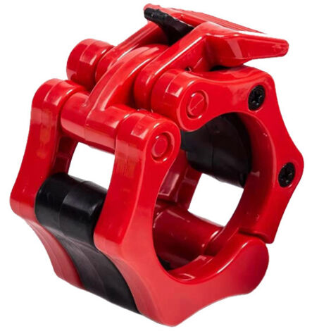 SHINING HOUSE 2 clips de plástico para collar de barra, anillo de sujeción para barra, clips para collar de barra, abrazaderas para barra, collar de barra, cierres para barra de 50 mm, color rojo (1/3)