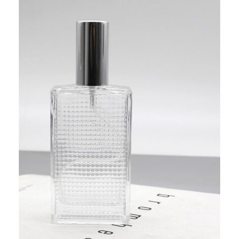 SHINING HOUSE Botella de spray de perfume rellenable, botella de perfume vacía de 100 ml, botella cuadrada de vidrio transparente, atomizador de perfume rellenable y embudo para hombres y mujeres, per (1/5)