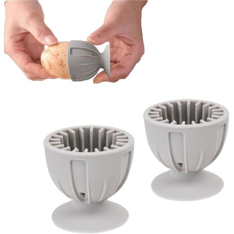 SHINING HOUSE 2 cepillos de silicona para limpiar huevos, reutilizables, de fácil limpieza, para lavar huevos, utensilios de cocina (gris) (1/4)