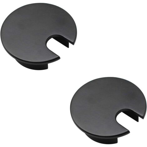 SHINING HOUSE Cubierta para cables de escritorio, 2 piezas, cubierta para orificios de cables, cubierta para orificios de aleación de zinc, cubierta para orificios redondos negros de 35 mm, adecuada p (1/5)