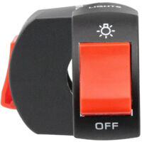 SHINING HOUSE Interruptor de manillar de motocicleta, interruptor de encendido/apagado LED impermeable para manillar de motocicleta eléctrica con botón (rojo)