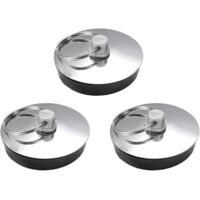 SHINING HOUSE Tapón de fregadero de acero inoxidable de 37 mm con anillo para bañera, cocina, baño, paquete de 3