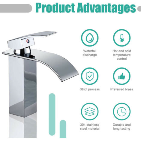 Rubinetto Per Lavabo A Cascata Da Bagno, Miscelatore Monocomando Per Lavabo - Foto 2