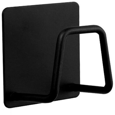 SHINING HOUSE Küchenzubehörhalter aus Aluminium/Edelstahl ohne Bohren – 4,8 cm – Schwammhalter – Schwarz (Utensilien nicht im Lieferumfang enthalten) (1/5)