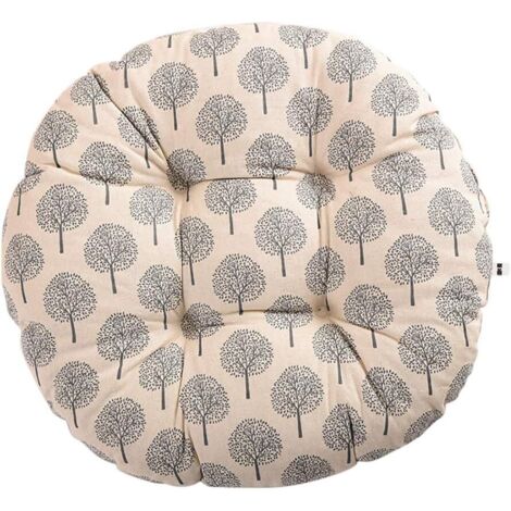 SHINING HOUSE Stuhlkissen rund, Sitzkissen Blumenmuster, Tierdruck, Sitzkissen für Outdoor, Garten, Balkon, 40 cm, Baumwolle und Leinen