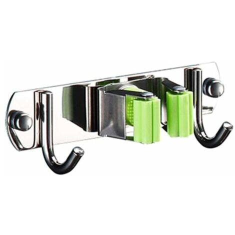 SHINING HOUSE Wandmontierter Besenhalter, Wandmontierter Mopp- und Besenhalter, Besen-Organizer, Besenhalter aus Edelstahl für Küche, Badezimmer, Garten und Büro (1/5)