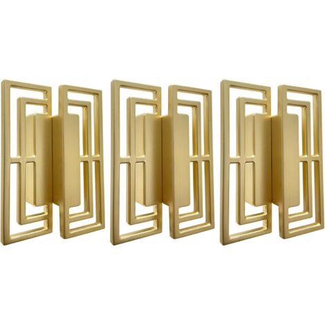 SHINING HOUSE Stück Schubladengriffe aus gebürstetem Gold für TV-Schrank, TV-Schrank, elegante goldene Kupfergriffe, chinesische moderne verheißungsvolle Muster, Doppelloch 32 mm (1/4)
