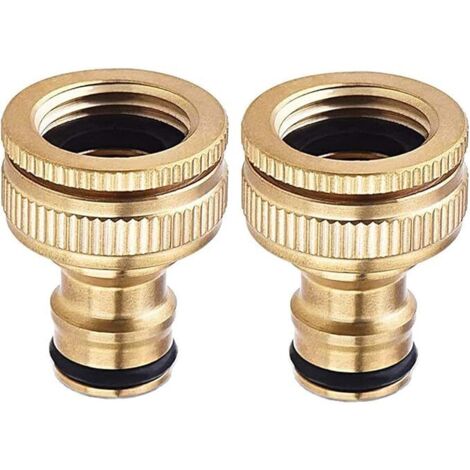 SHINING HOUSE Gartenschlauch-Wasserhahn-Anschluss aus reinem Kupfer, Garten-Wasserhahn-Schlauch-Anschluss, Gartenschlauch-Anschluss-Zubehör, 3/4-Zoll-Wasserschlauch-Anschluss, Gartensprinkler, 2 Stück (1/5)