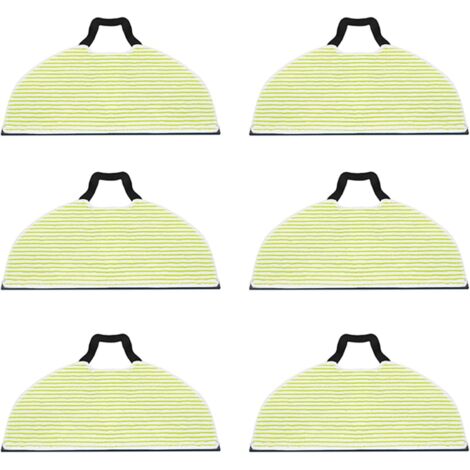 6 Cuscinetti Di Ricambio In Microfibra Per Pulitore A Vapore Shark RV2410, 2610WD, 2610WA, WFUS - Lavabili E Riutilizzabili (184 X 304 Mm)