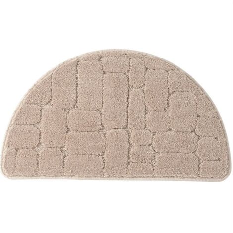 SHINING HOUSE Halbmondförmige saugfähige Mikrofaser-Bodenmatte (helles Kamel) – Eingangsbereich, Küche, Badezimmermatte (1/5)