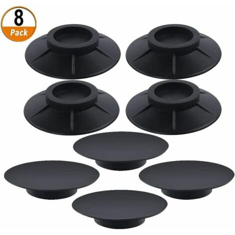 SHINING HOUSE 8er-Pack Waschmaschinen-Antivibrations-Gummipads für Trommelwaschtrockner (10 cm, schwarz) (1/5)