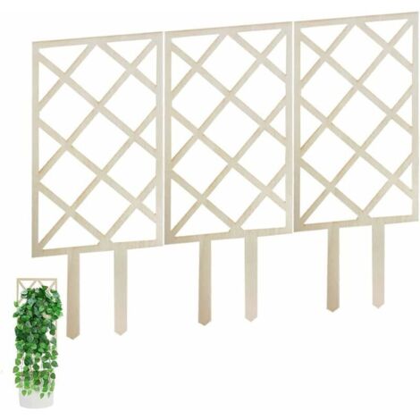 SHINING HOUSE Gartenspalier aus Holz, Pflanzenpfähle, Pflanzenstützspalier, Kletterpflanzenspalier für draußen und drinnen (3er-Pack)