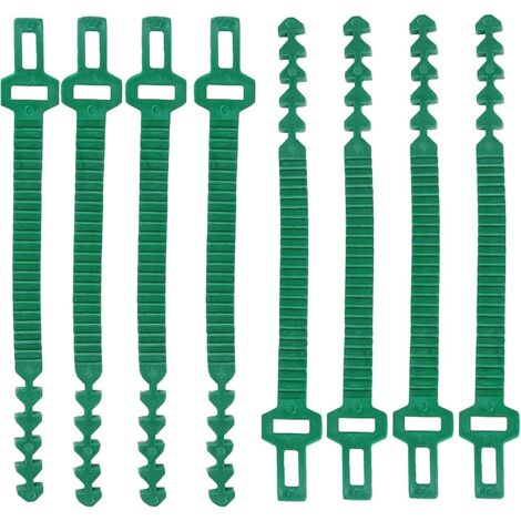SHINING HOUSE Pflanzenbinder, 8 Stück, verstellbare Drehbinder, 24 cm, verstellbare Kunststoff-Pflanzenbinder, verstellbare Riemen für Bäume, ineinandergreifende Gartenpflanzenbinder (1/5)