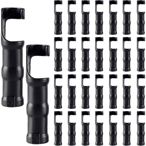 SHINING HOUSE 30 Stück Gartengebäude-Rohrclips, 25 mm Kunststoff-Clips für Gewächshaus-Folienclip-Rohrklemmen-Verbindungsset, für Gewächshaus-Banner-Rahmenschuppen, schwarz, saisonales Pflanzenzubehör (1/5)
