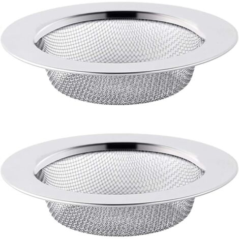 SHINING HOUSE 2er-Pack Edelstahl-Abflussfilter, Badezimmer-Haarsieb, Abwasserfilter, Edelstahl-Küchenfilter (3 Zoll) (1/4)