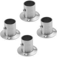 SHINING HOUSE Packung mit 4 Edelstahl-Garderobenstangenhalterungen mit Flansch, 20 mm