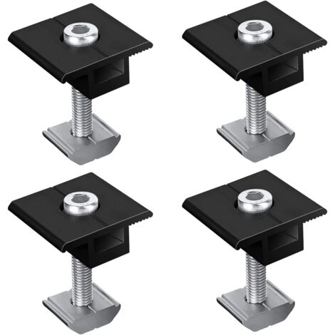 Montaggio pannello solare: 10 pezzi 30 mm staffa per pannello solare in alluminio, staffa di montaggio pannello solare a forma di T per pannello fotovoltaico campeggio auto tetto parete, con dadi e bu (1/5)