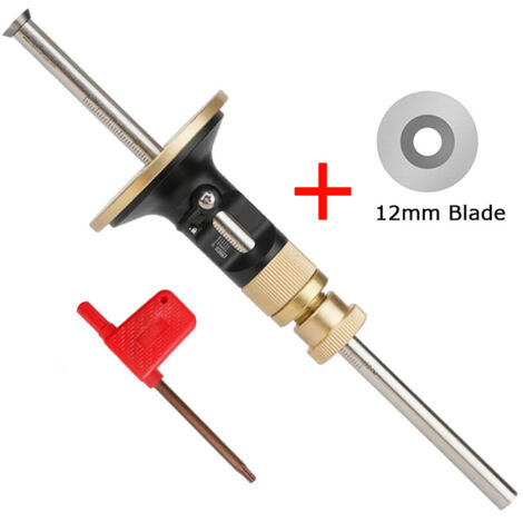 Calibro per tracciatura, con rotella per legno tenero e duro, blocco di sicurezza, funzione di microregolazione, cacciavite incluso