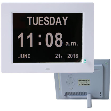 Orologio Digitale Per Anziani 21 Cm Con Promemoria Farmaci E Data – Display Grande, Alzheimer