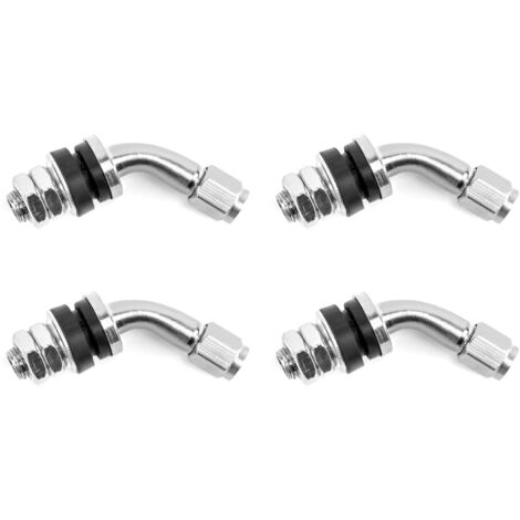 Adattatore di estensione per valvola del pneumatico, apertura a 45 gradi per pneumatici auto, per auto e moto, per mozzo con diametro di 11,5 mm, rame, confezione da 4 (1/4)