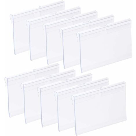Porta cartellino del prezzo, Porta etichette in plastica trasparente da 100 pezzi, Porta display dei prezzi, Porta prezzo Mini negozio in PVC trasparente per supermercato Negozio (100 * 42 mm