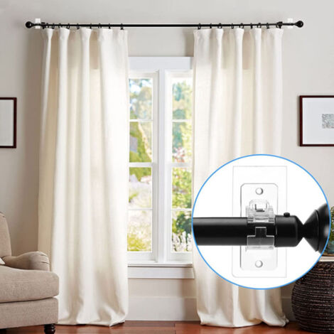 8 Supporti Adesivi Per Asta Tenda Invisibili - Acrilico Trasparente, Senza Foratura, Portata 4kg, Per Armadio E Bagno