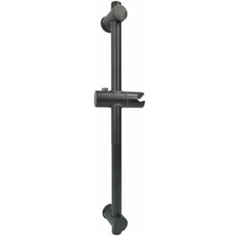 Barra doccia nera, barra doccia in acciaio inossidabile 304 con staffe regolabili in altezza e angolazione, spazzolata, altezza totale 660 mm (1/5)