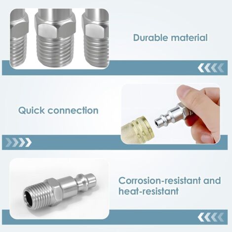 Kit Connettori Rapidi Per Tubo Da Giardino: 4 Terminali + 2 Doppi Maschi + 1 Raccordo A Y - 1/2" - Per Riparazione E Prolunga - CaLeQi