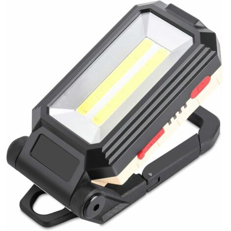 Faretto LED ricaricabile per lavori edili con base magnetica e gancio per appendere, 4 modalità di luminosità, lampada di ispezione regolabile a 180° per riparazioni in campeggio ed emergenze (1/5)