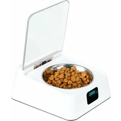 Ciotola per animali domestici GABRIELLE da 350 ml con sensore a infrarossi, in acciaio inossidabile, con coperchio ad apertura/chiusura automatica, con cavo di ricarica USB, 3-5 minuti di riposo, adat (1/5)