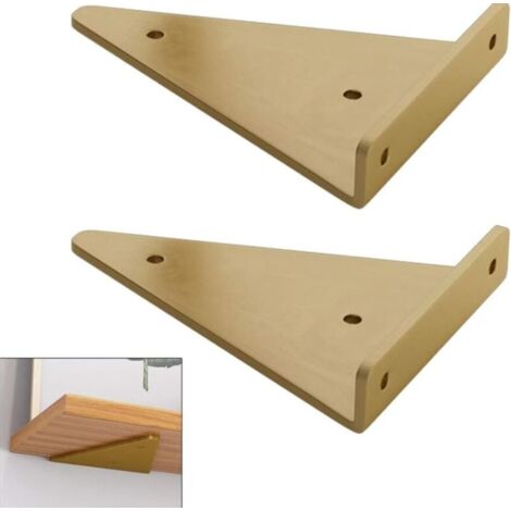Supporto per mensola triangolare in metallo galleggiante, supporto per mensola cieca nascosta da montare a parete, supporto per decorazione fai da te per camera da letto, soggiorno, bagno, 2 pezzi (8x (1/5)