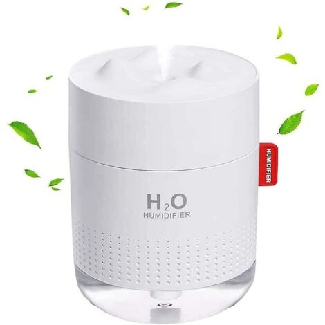 Umidificatore per piante , umidificatore portatile silenzioso, umidificatore d'aria silenzioso da 500 ml con due modalità di nebulizzazione regolabili e luce notturna, spegnimento automatico senza acq