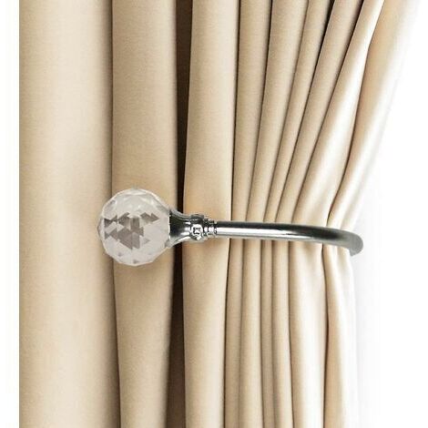 Fermatende moderno e semplice, gancio da parete a forma di U, fermatende in metallo, accessori per tende, confezione da 2 (argento) (1/5)