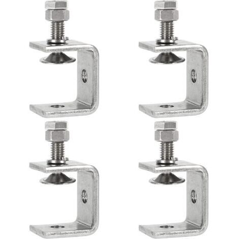 Confezione da 4 morsetti per tubi in acciaio inossidabile per impieghi gravosi, morsetti per tubi quadrati in acciaio, morsetti a C da 0-25 mm, morsetti per tubi fissi per carpenteria, saldatura, eban (1/5)