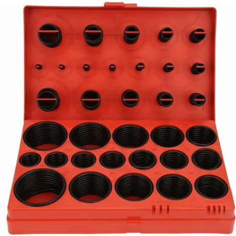 GABRIELLE O-Ring - 419 pezzi 32 misure Assortimento di O-Ring neri Set di guarnizioni di tenuta Kit O-Ring in gomma universale con scatola (1/5)